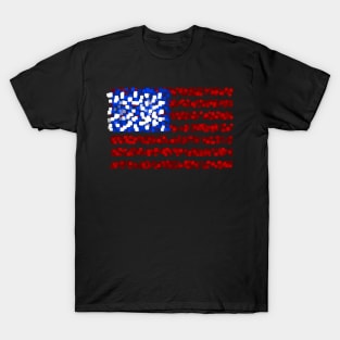 American flag in red, white and blue cubes T-Shirt